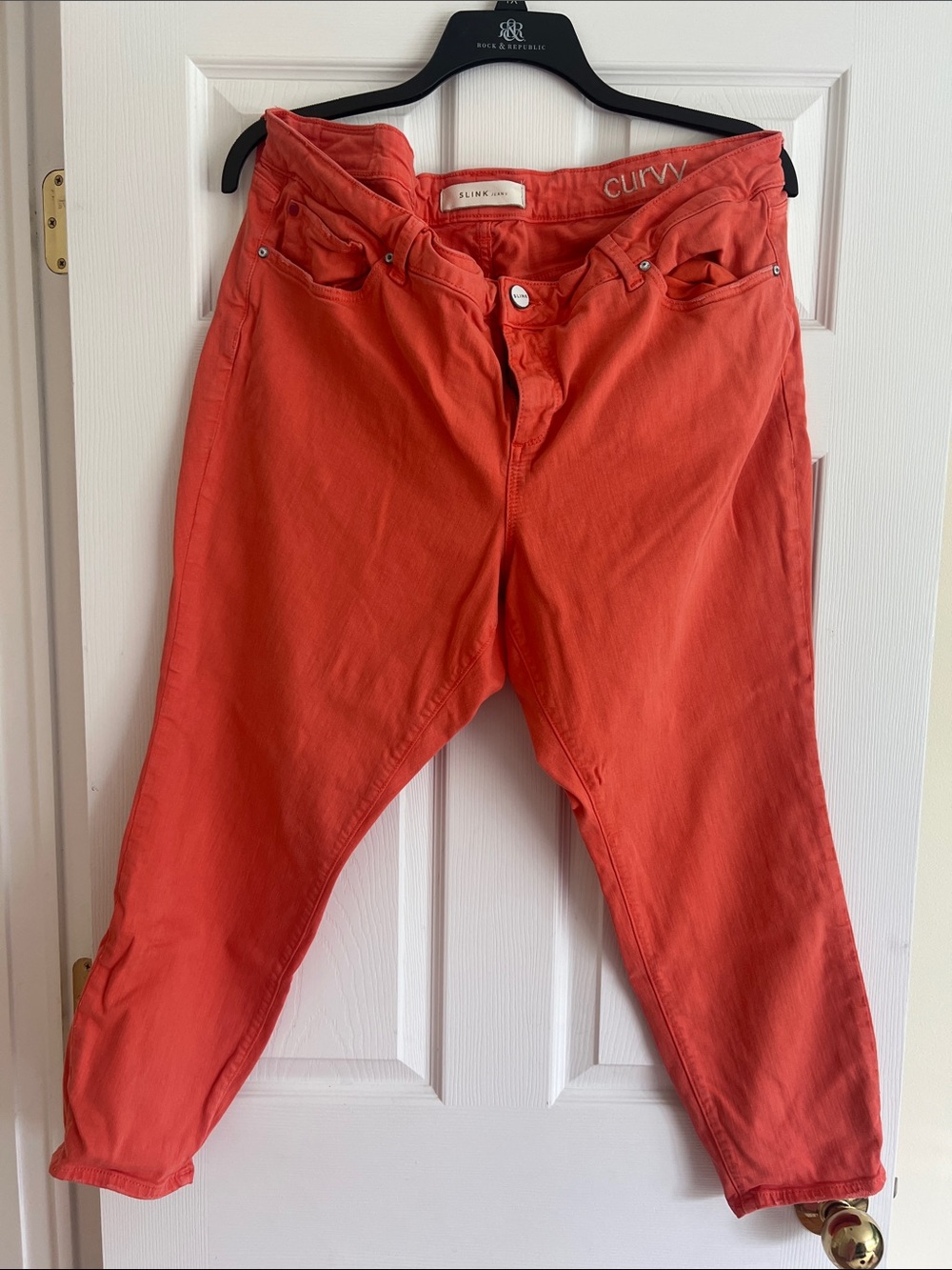SLINK Curvy Boyfriend Capri Jeans in Orange